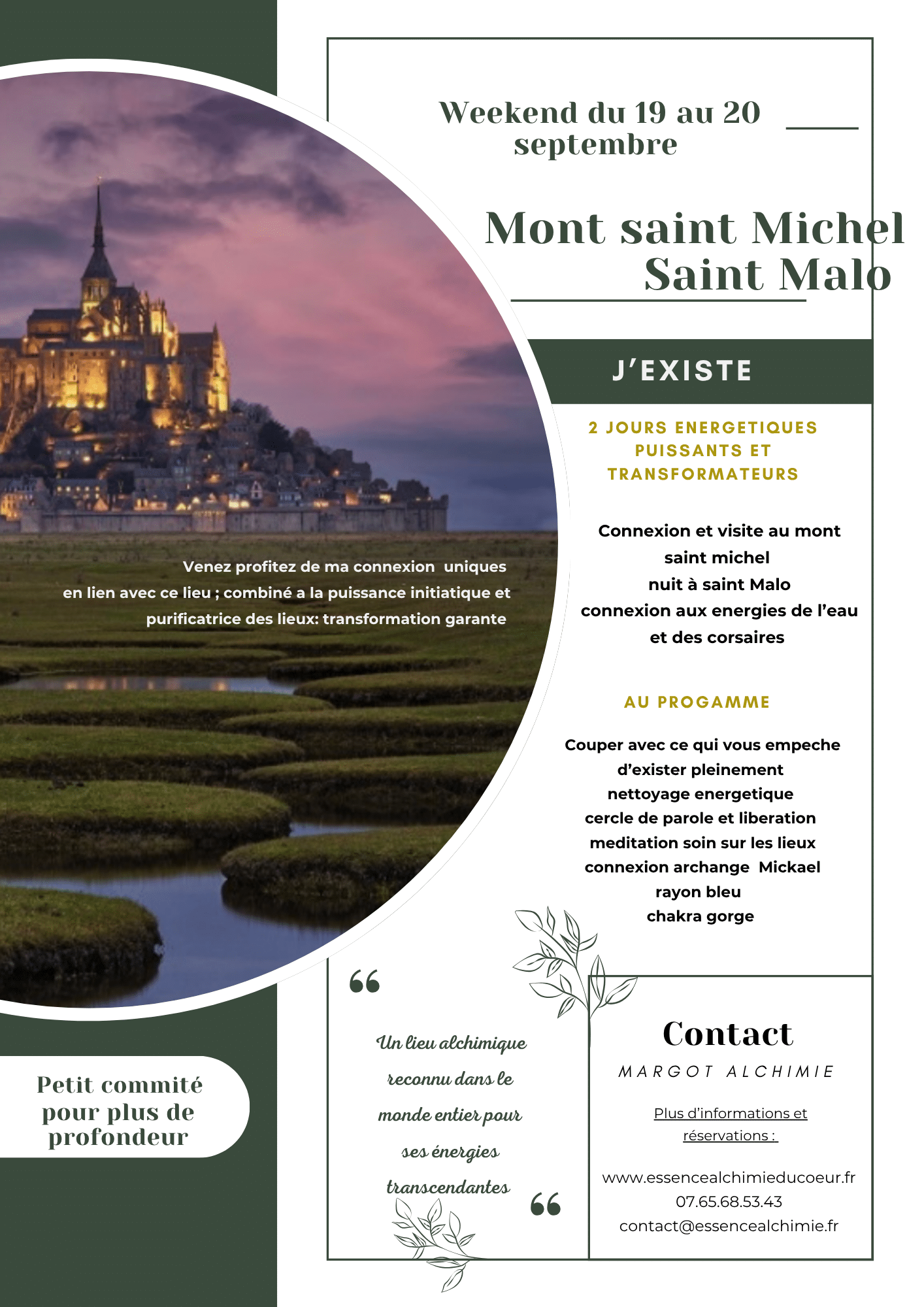 Sejour mont saint Michel saint Malo septembre weekend spirituel bien etre